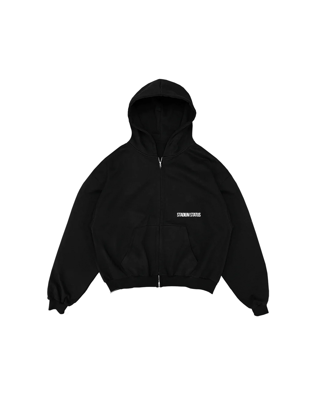 SS ZIPPED HOODIE - BLACK