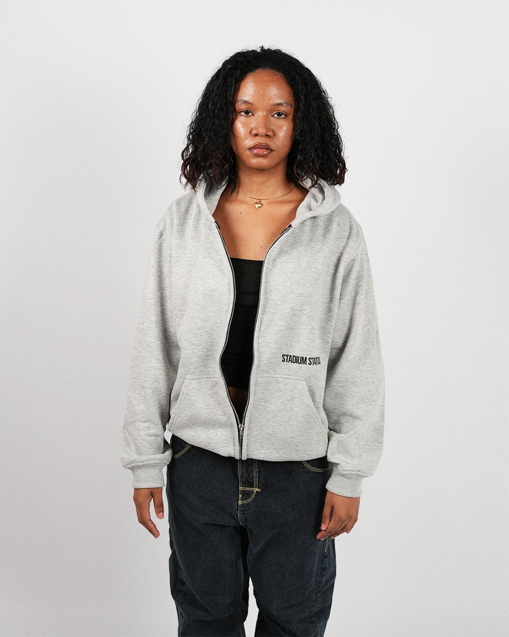 SS ZIP-UP HOODIE - GRAY